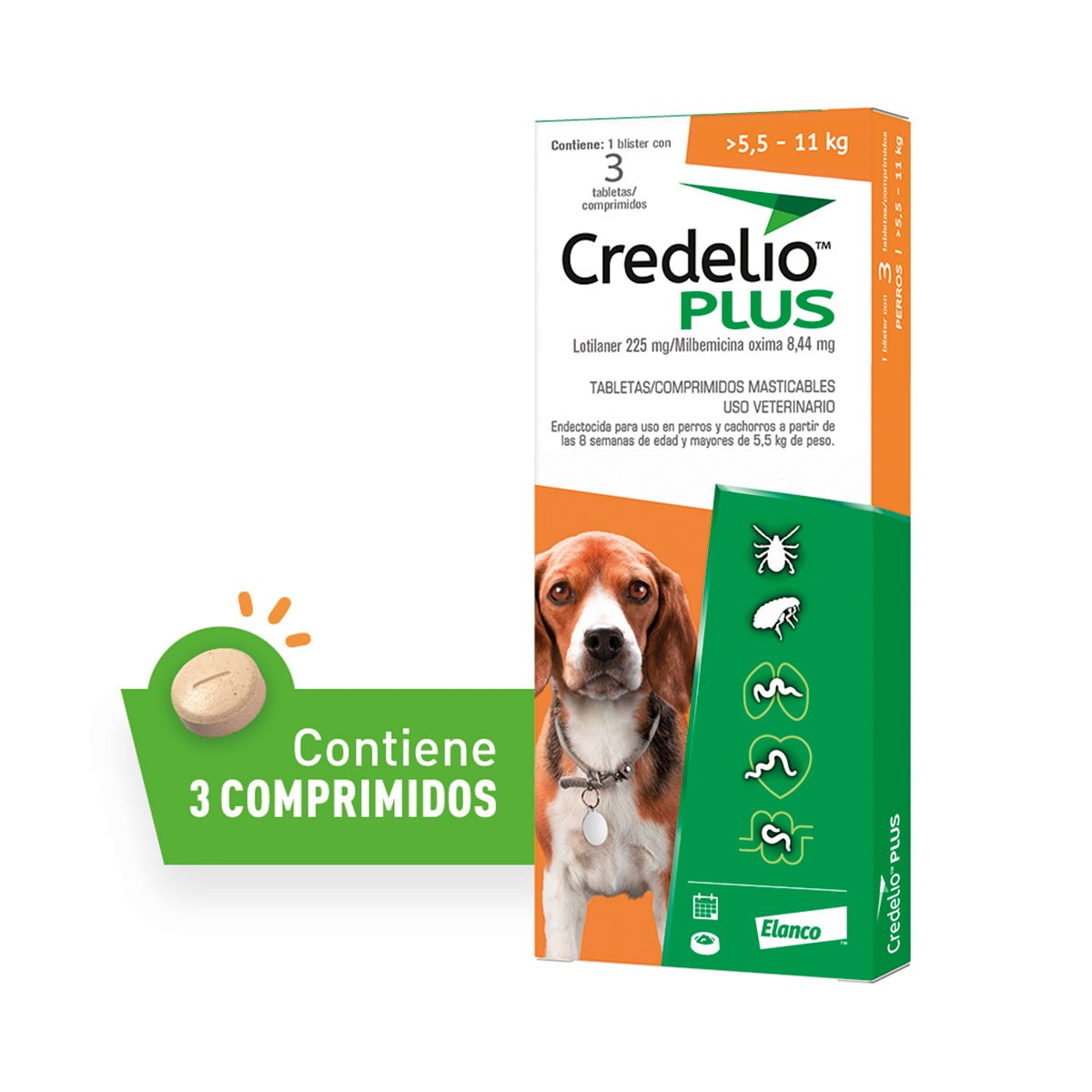 Credelio Plus Masticable Perros Cualquier Tamaño A Elegir elanco