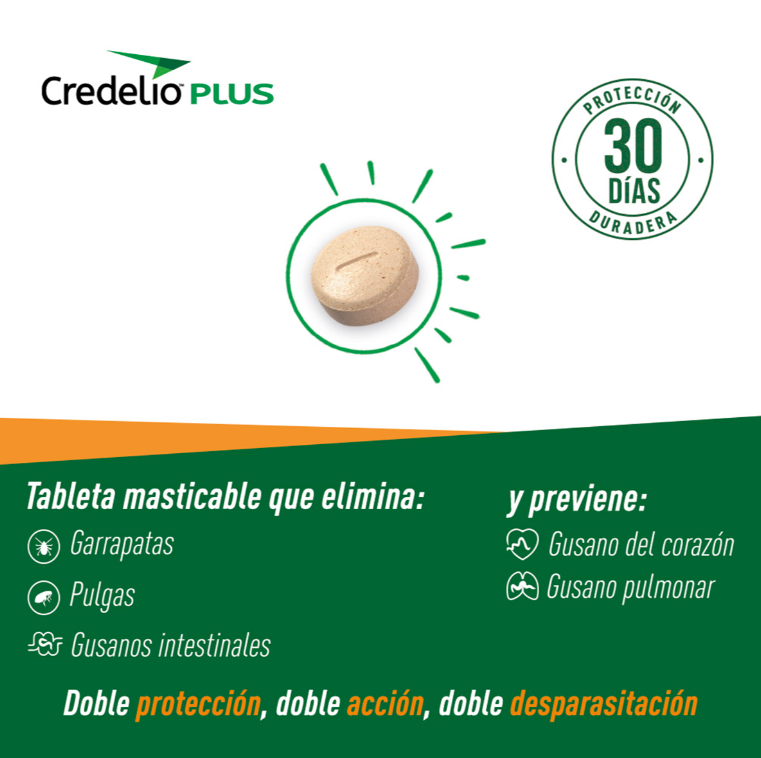 Credelio Plus para Perros Grandes (22 - 45 kg) | 3 Tabletas Antiparasitarias y Antipulgas