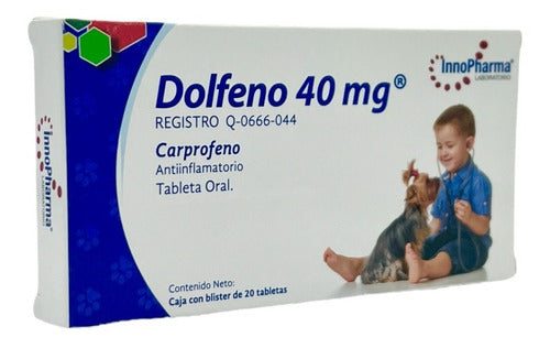 Innopharma Dolfeno 40 Mg Carprofeno Perros 20 Tabletas