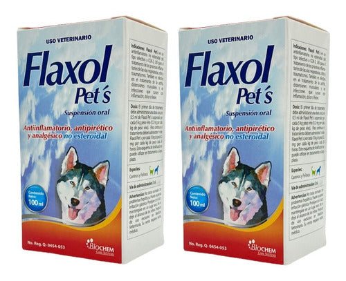 2 Unidades Flaxol Pets 100ml Biochem Perro, Gato Suspension