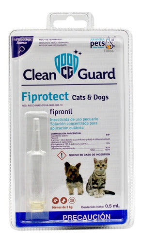 Fiprotect Perros Gatos 2kg Pipeta Antipulgas 0.5 Ml Fipronil - CLIKEA