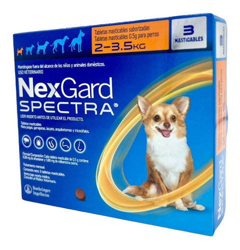 Nexgard Spectra 3 Pastillas Para Perros De 2 A 3.5 Kg - CLIKEA