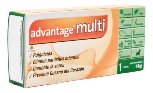 Advantage Multi Pipeta Antipulgas Perros De Hasta 4 Kg 0.4ml - CLIKEA