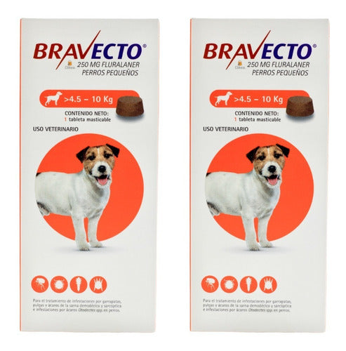 Bravecto 2 Piezas Contra Pulgas Para Perro De 4.5 A 10 Kg - CLIKEA