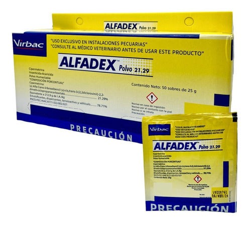 Alfadex En Polvo Control De Plagas Virbac 50 Sobres 25 G C/u