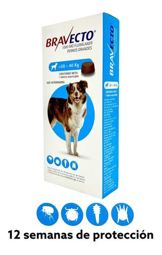 Bravecto 20 A 40 Kg 1000 Mg