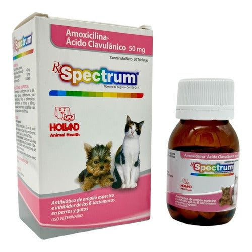 Ácido Clavulánico Perros/gatos Antibiótico Spectrum 50mg Tab