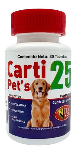 Tabletas Carti Pets 25 Frasco 30 Tabletas Condroprotectoras - CLIKEA