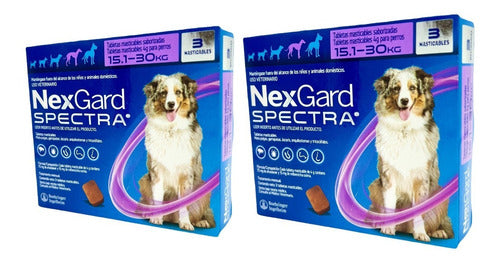 Paquete De 6 Pastillas Nexgard Spectra 15 A 30 Morado Perros - CLIKEA