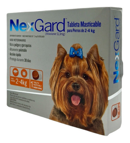 Pastilla Nexgard Antipulgas Para Perros De 2 A 4 Kg Gris - CLIKEA