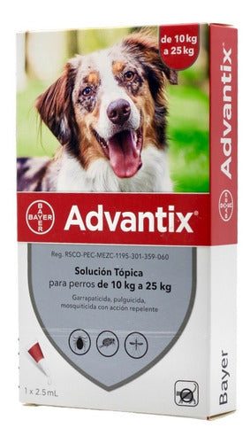 Advantix Pipeta Antipulgas 2.5 Ml Perros 10-25 Kg Mosquitos