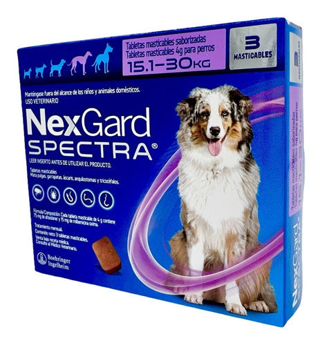 3 Tabletas Nexgard Perros 15-30 Kg Morado - CLIKEA