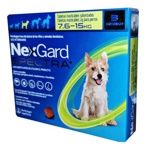 Nexgard Spectra 7.6 A 15kg Antipulgas 3 Comprimidos