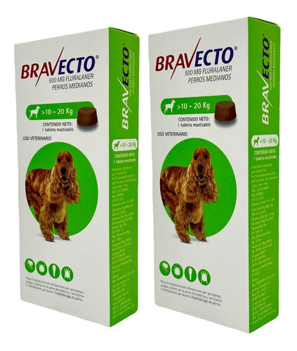 Bravecto 500 Mg 2 Piezas Para Perro De 10 A 20 Kg - CLIKEA