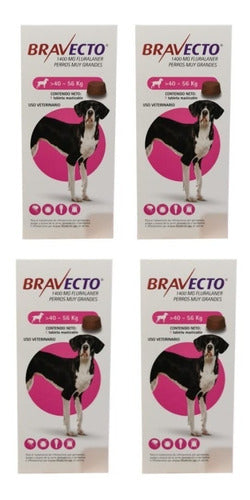 Paquete De 4 Bravecto Para Perros 40-56kg - CLIKEA