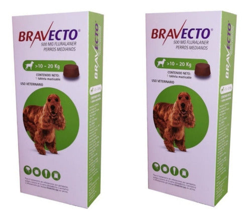 Bravecto 500 Mg 2 Piezas Para Perro De 10 A 20 Kg - CLIKEA